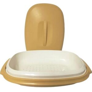 Tupperware Tan and White Food Storage Container